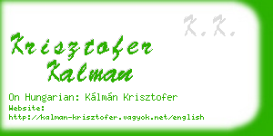 krisztofer kalman business card